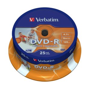 DVD-R Verbatim Imprimible 16X/ Tarrina-25uds