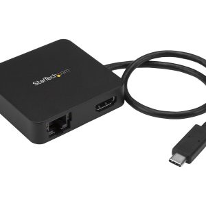 Startech USB C Multiport Adapter, Portable USB-C Mini Dock 4K HDMI Video, Gigabit Ethernet, USB 3.0 Hub (1x USB-A 1x…