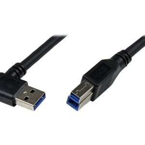StarTech.com 1m Black SuperSpeed USB 3.0 Cable - Right Angle A to B - 3 ft USB 3 Cable - Right Angle USB 3.0 A (M) to…