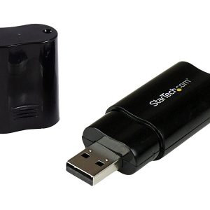 StarTech USB Sound Card - 3.5mm Audio Adapter - External Sound Card - Black - External Sound Card (ICUSBAUDIOB) - Placa…