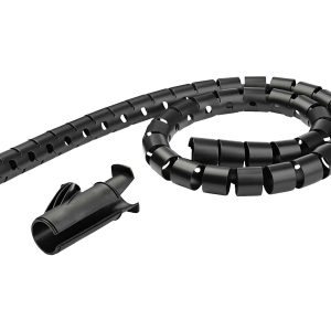 Startech 2.5m (8.2ft) Cable Management Sleeve - Spiral - 1" (25mm) Diameter - W/ Cable Loading Tool - Black…