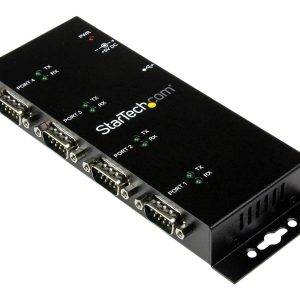 Startech 4 Port USB to Serial RS232 Adapter - Wall Mount - Din Rail - COM Port Retention - FTDI USB to DB9 RS232 Hub…