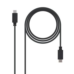 Cable USB 2.0 Tipo-C Nanocable 10.01.2301/ USB Tipo-C Macho - USB Tipo-C Macho/ 480Mbps/ 1m/ Negro