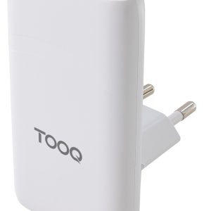 Cargador de Pared Universal GaN para Viaje TooQ TQWC-GANSL65W1A1C/ 1xUSB Tipo-C/ 1xUSB/ 65W