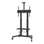 Display floor stand trolley - one person height adjustment - steel cart fits display 55 to 100" with VESA sizes up to…