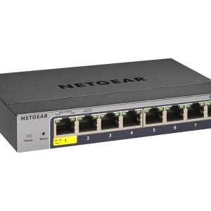 NETGEAR Smart GS108Tv3 - Interruptor - inteligente - 8 x 10/100/1000 - desktop, montável na parede - alimentação DC