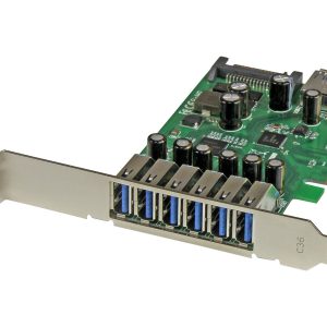 Startech 7 Port PCI Express USB 3.0 Card - Standard & Low-Profile - SATA Power - UASP Support - 1 Internal & 6 External…