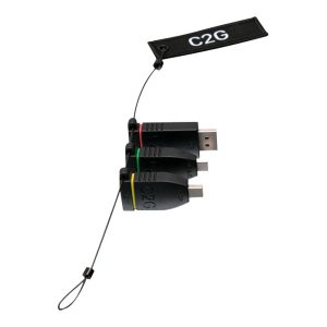 C2G Universal Adapter Ring with Color Coded Connectors - Kit de adaptador de áudio / vídeo - preto - suporte de 4K