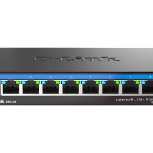 D-Link DMS-108 - Interruptor - sem gestão - 8 x 10/100/1000/2.5G - desktop, montável na parede