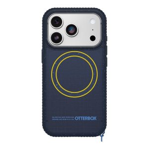 OtterBox Sole Series - Tampa posterior para telemóvel - compatibilidade MagSafe - tecido resistente - real quiet (azul)