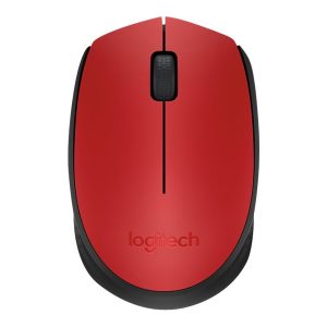 Logitech M171 - Rato - sem fios - 2.4 GHz - receptor sem fio USB - preto, vermelho