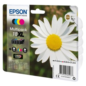 Epson 18XL Multipack - Pack de 4 - XL - preto, amarelo, azul cyan, magenta - original - blister com alarme RF - tinteiro