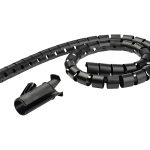 Startech 1.5m (4.9ft) Cable Management Sleeve - Spiral - 1" (25mm) Diameter - W/ Cable Loading Tool - Black (CMSCOILED) - Kit de acoplamento do cabo - preto - 1.5 m