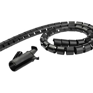 Startech 1.5m (4.9ft) Cable Management Sleeve - Spiral - 1" (25mm) Diameter - W/ Cable Loading Tool - Black (CMSCOILED)…