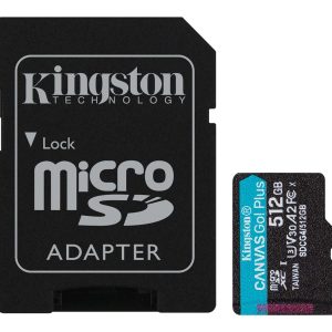 Kingston Canvas Go! Plus - Cartão de memória flash (adaptador microSDXC para SD Incluído) - 512 GB - A2