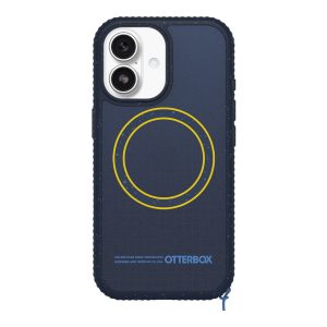 OtterBox Sole Series - Tampa posterior para telemóvel - compatibilidade MagSafe - tecido resistente - real quiet (azul)