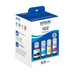 Epson 102 Multipack - Pack de 4 - preto, amarelo, azul cyan, magenta - original - tinteiro - para EcoTank ET-15000, 2750, 2751, 2756, 2850, 2851, 2856, 2955, 3850, 4750, 4850, 4856, 4951