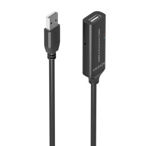 Cable Alargador USB 2.0 Aisens A101-0915/ USB Macho - USB Hembra/ 10m/ Negro