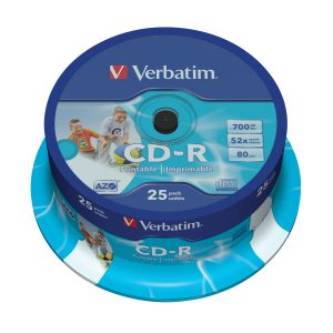 CD-R Verbatim AZO Imprimible 52X/ Tarrina-25uds