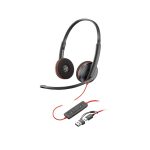 Poly Blackwire 3220 - Blackwire 3200 Series - auscultadores - no ouvido - com cabo - USB-C - preto - Certificado para…