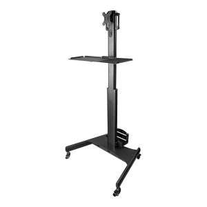 Startech Mobile Workstation Cart with Monitor Mount, CPU/PC Holder, Keyboard Tray, Ergonomic Height Adjustable Desktop…