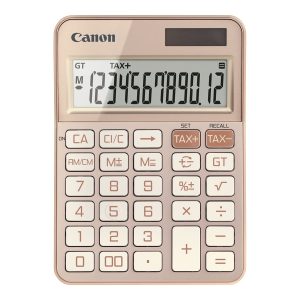 Canon KS-125KB - Calculadora de secretária - 12 dígitos - Painel solar, bateria - ouro rosa