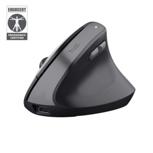 Ratón Vertical Inalámbrico Trust Bayo II/ Batería recargable/ Hasta 2400 DPI