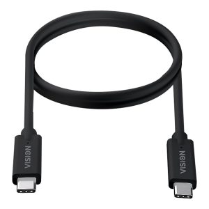 Vision - Cabo USB - USB-C (M) para USB-C (M) - Thunderbolt 3 / USB 3.0 / USB 3.1 Gen 1 - 3 A - 2 m - preto