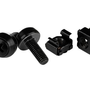 Startech M6 x 12mm Screws and Cage Nuts - 100 Pack - M6 Mounting Screws and Cage Nuts for Server Rack and Cabinet -…