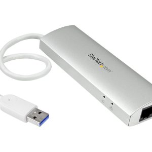 Startech 3-Port USB 3.0 Hub with Gigabit Ethernet - Up to 5Gbps - Portable USB Port Expander with Built-in Cable…