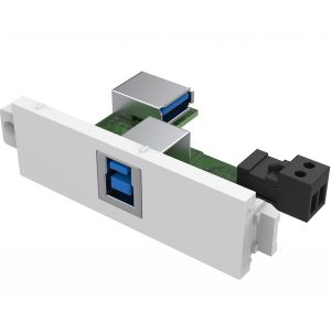 Modular AV faceplate component - USB B (on front) to A module - A type socket on the rear and square B type socket on…