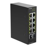 D-Link DIS 100G-10P - Interruptor - industrial - sem gestão - 8 x 10/100/1000 (PoE) + 2 x Gigabit SFP - montável em…