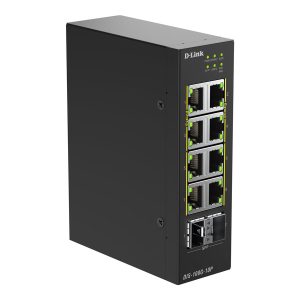 D-Link DIS 100G-10P - Interruptor - industrial - sem gestão - 8 x 10/100/1000 (PoE) + 2 x Gigabit SFP - montável em…