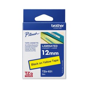 Brother TZe-631 - Auto-adesivo - preto em amarelo - Rolo (1,2 cm x 8 m) 1 cassete(s) fita laminada