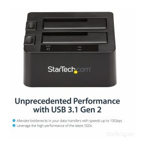 Startech Dual-Bay USB 3.1 to SATA Hard Drive Docking Station, USB 3.1 (10 Gbps) Hard Drive Dock, External 2.53.5 SATA…