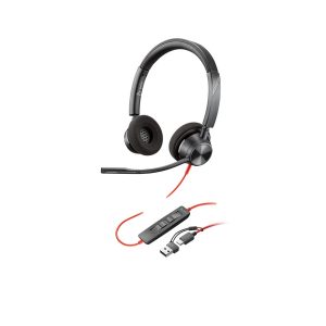 Poly Blackwire 3320 - Blackwire 3300 series - auscultadores - no ouvido - com cabo - USB-C - preto - certificação UC -…