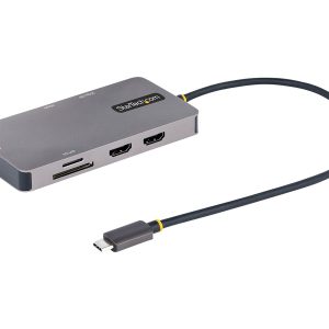 Startech USB C Multiport Adapter, Dual HDMI Video, 4K 60Hz, 2-Port 5Gbps USB-A Hub, 100W Power Delivery Charging, GbE,…