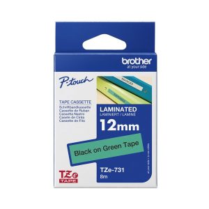 Brother TZe-731 - Preto em verde - Rolo (1,2 cm x 8 m) 1 cassete(s) fita laminada
