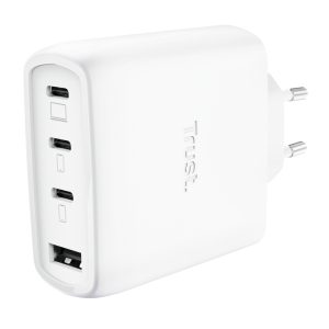 Cargador de Pared GaN Trust Maxo 65W 26068/ 3xUSB Tipo-C/ 1xUSB/ Incluye Cable USB Tipo-C/ 65W
