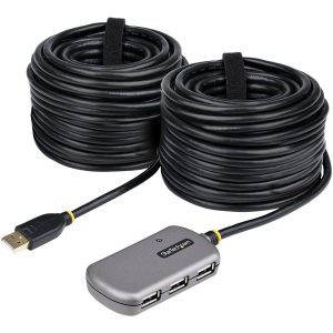 Startech USB Extender Hub, 24m USB 2.0 Extension Cable with 4-Port USB Hub, Active/Bus Powered USB Repeater Cable,…