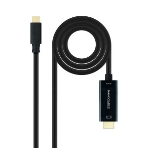 Cable Conversor Nanocable 10.15.5135/ USB Tipo-C Macho - HDMI Macho/ 5m/ Negro