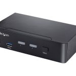 Startech USB C KVM Switch, 2 Port DisplayPort KVM w/ 4K 60Hz UHD HDR Video, 3.5mm Audio, USB Type C KVM Switch, 4x USB…