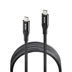 Cable USB 4.0 Tipo-C NGS KNOT/ USB Tipo-C Macho - USB Tipo-C Macho/ Hasta 240W/ 40Gbps/ 2m/ Negro