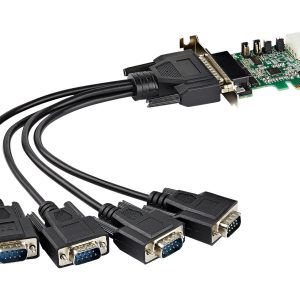 Startech 4-port PCI Express RS232 Serial Adapter Card, PCIe RS232 Serial Host Controller Card, PCIe to Serial DB9,…