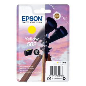 Epson 502 - 3.3 ml - amarelo - original - blister com RF/alarme acústico - tinteiro