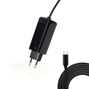 Cargador de Portátil GaN TooQ TQLC-USBCGAN90PD-C/ 1xUSB Tipo-C/ 90W/ Automático/ Voltaje 5-20V