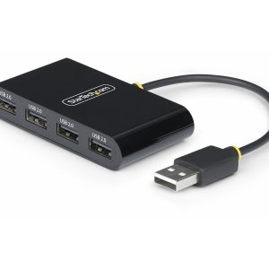 Startech 4-Port USB 2.0 Hub, USB Bus Powered, Small Travel Mini USB Hub, USB 2.0 Splitter, Multi-Port Portable USB Hub,…