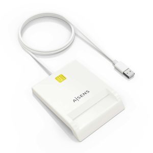 Lector de DNI y Tarjetas Aisens ASCR-SN07-W/ USB 2.0/ Blanco