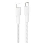 Belkin BoostCharge Eco - Cabo USB - USB-C (M) para USB-C (M) - USB 2.0 - DC 48 V - 5 A - 3 m - Fornecimento de energia USB (240W), braided - branco
