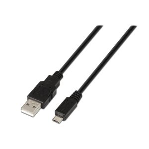 Cable USB 2.0 Aisens A101-0027/ USB Macho - MicroUSB Macho/ 480Mbps/ 80cm/ Negro